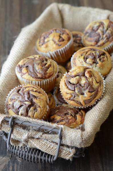 Muffins de nutella y bananas