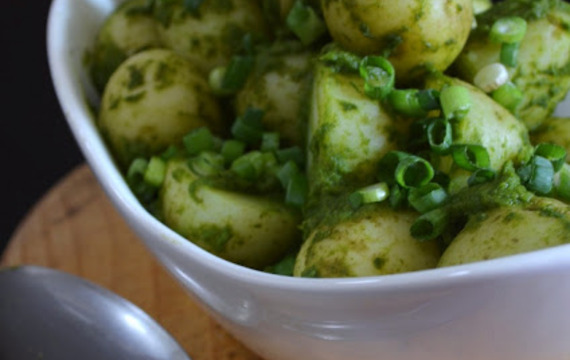 Ensalada de papas verde
